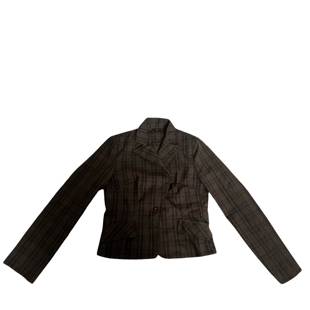 Zinc Brown Plaid Women's Blazer. Size: Medium. Great Condition. - Picture 4 of 8